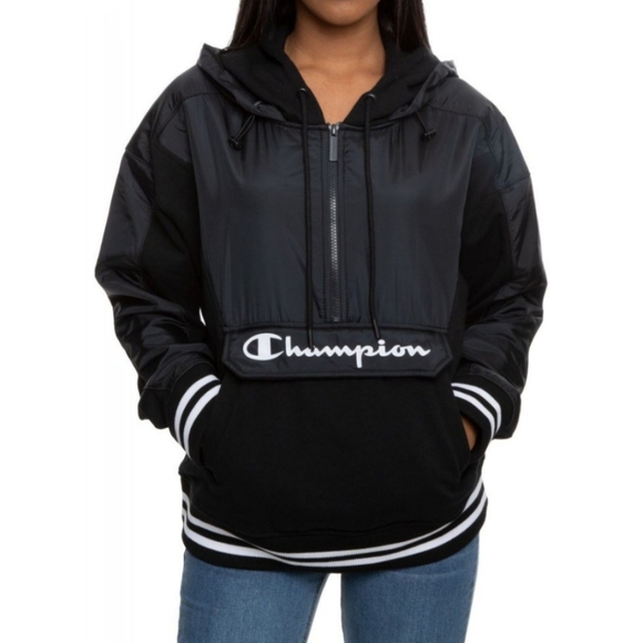 Champion sideline Black half zip hoodie with pockets - Picture 4 of 15